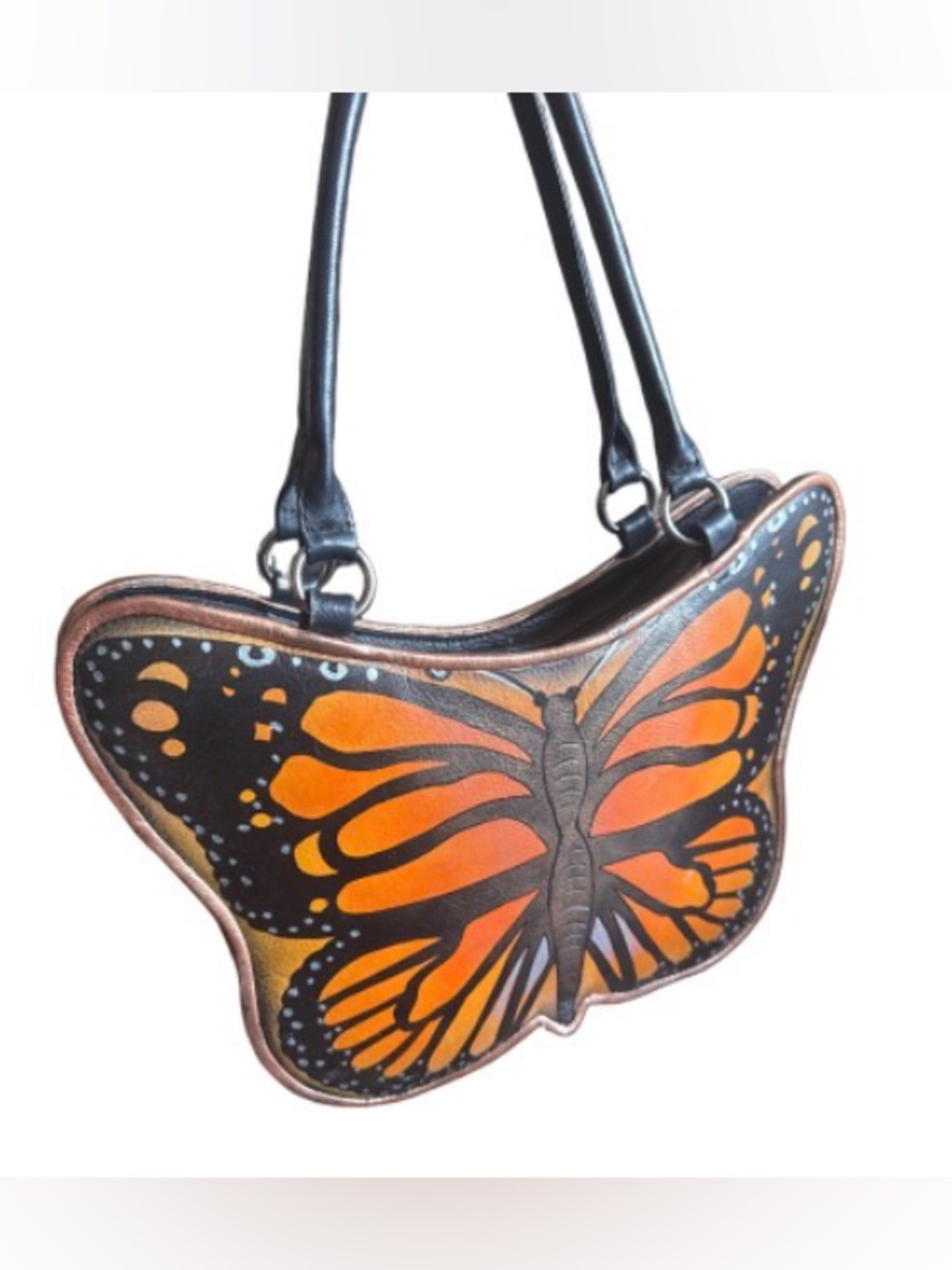 Biacci Orange Butterfly Leather Shoulder Bag for Women
